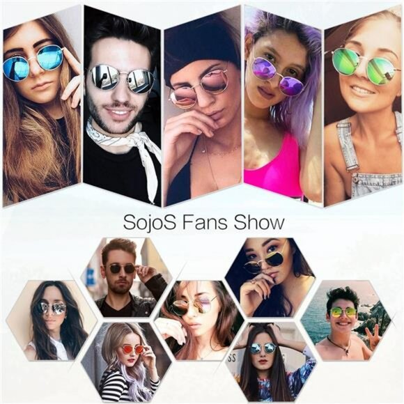 Small Round Polarized Sunglasses Retro UV400 Vintage Style for Women Men - Picture 3 of 7